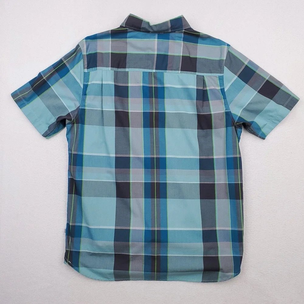 North Face Shirt Mens‎ Large Blue Gray Plaid Button Up Outdoor Athleisure